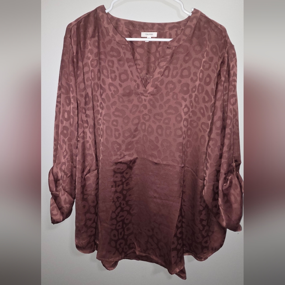 Maurices Mauve Animal Print Blouse